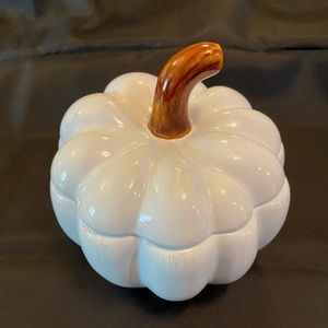 Pumpkin Candy Bowl with Stemmed Lid, 6” x 7”